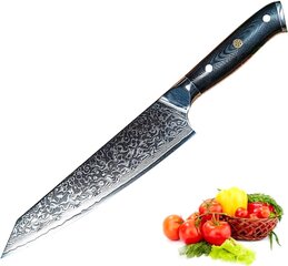 Damaskas tērauda virtuves nazis SanCook, 19,5 cm цена и информация | Ножи и аксессуары для них | 220.lv