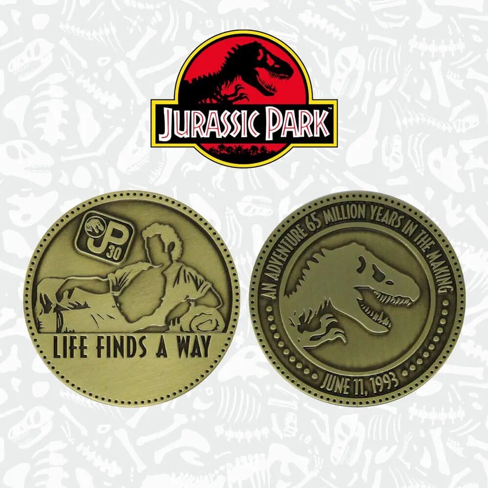 Jurassic Park kolekcionējamā monēta, 3,8 cm cena un informācija | Numismātika, filatēlija | 220.lv