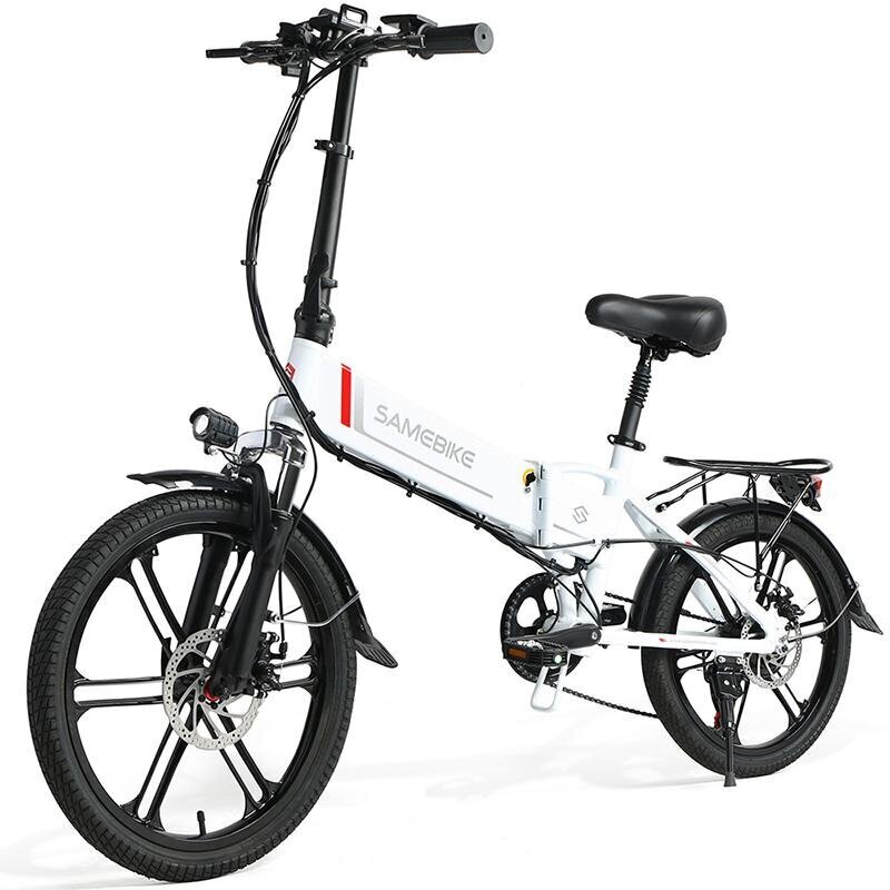 Elektriskais velosipēds SAMEBIKE 20LVXD30-II, 20", balts, 350W, 10Ah cena un informācija | Elektrovelosipēdi | 220.lv