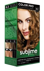 Краска для волос с кератином SUBLIME PROFESSIONAL HAIR COLOR CREAM COLOR PRO 8.3 GOLDEN BLONDE, 50 мл цена и информация | Краска для волос | 220.lv