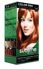 Краска для волос с кератином SUBLIME PROFESSIONAL HAIR COLOR CREAM COLOR PRO 7.4 COPPER BLONDE, 50 мл цена и информация | Краска для волос | 220.lv