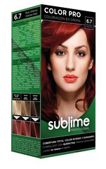 Краска для волос с кератином SUBLIME PROFESSIONAL HAIR COLOR CREAM COLOR PRO 6.7 INTENSE RED, 50 мл цена и информация | Краска для волос | 220.lv