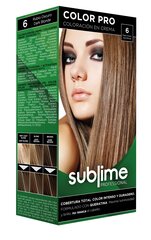Краска для волос с кератином SUBLIME PROFESSIONAL HAIR COLOR CREAM COLOR PRO 6 DARK BLONDE, 50 мл цена и информация | Краска для волос | 220.lv