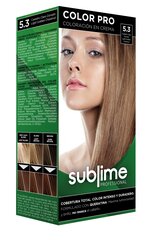 Краска для волос с кератином SUBLIME PROFESSIONAL HAIR COLOR CREAM COLOR PRO 5.3 LIGHT GOLDEN CHESTNUT, 50 мл цена и информация | Краска для волос | 220.lv
