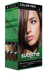 Краска для волос с кератином SUBLIME PROFESSIONAL HAIR COLOR CREAM COLOR PRO 4 NATURAL CHESTNUT, 50 мл цена и информация | Краска для волос | 220.lv