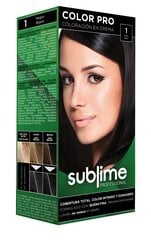 Краска для волос с кератином SUBLIME PROFESSIONAL COLOR PRO 1 black, 50 мл цена и информация | Краска для волос | 220.lv