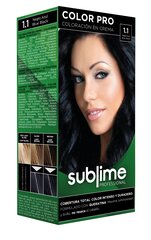 Краска для волос с кератином SUBLIME PROFESSIONAL COLOR PRO 1.1 blue black, 50 мл цена и информация | Краска для волос | 220.lv