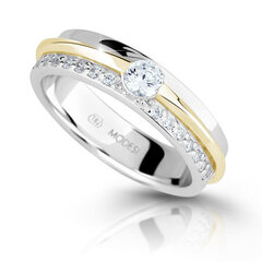 Modesi Двухцветное серебряное кольцо с цирконами M16023 цена и информация | Кольца | 220.lv