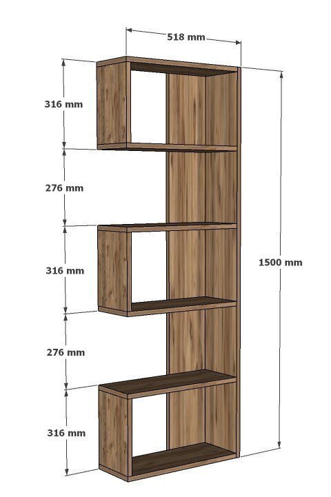 Grāmatu plaukts Asir, 51,8x150cm, bēšs cena un informācija | Plaukti | 220.lv