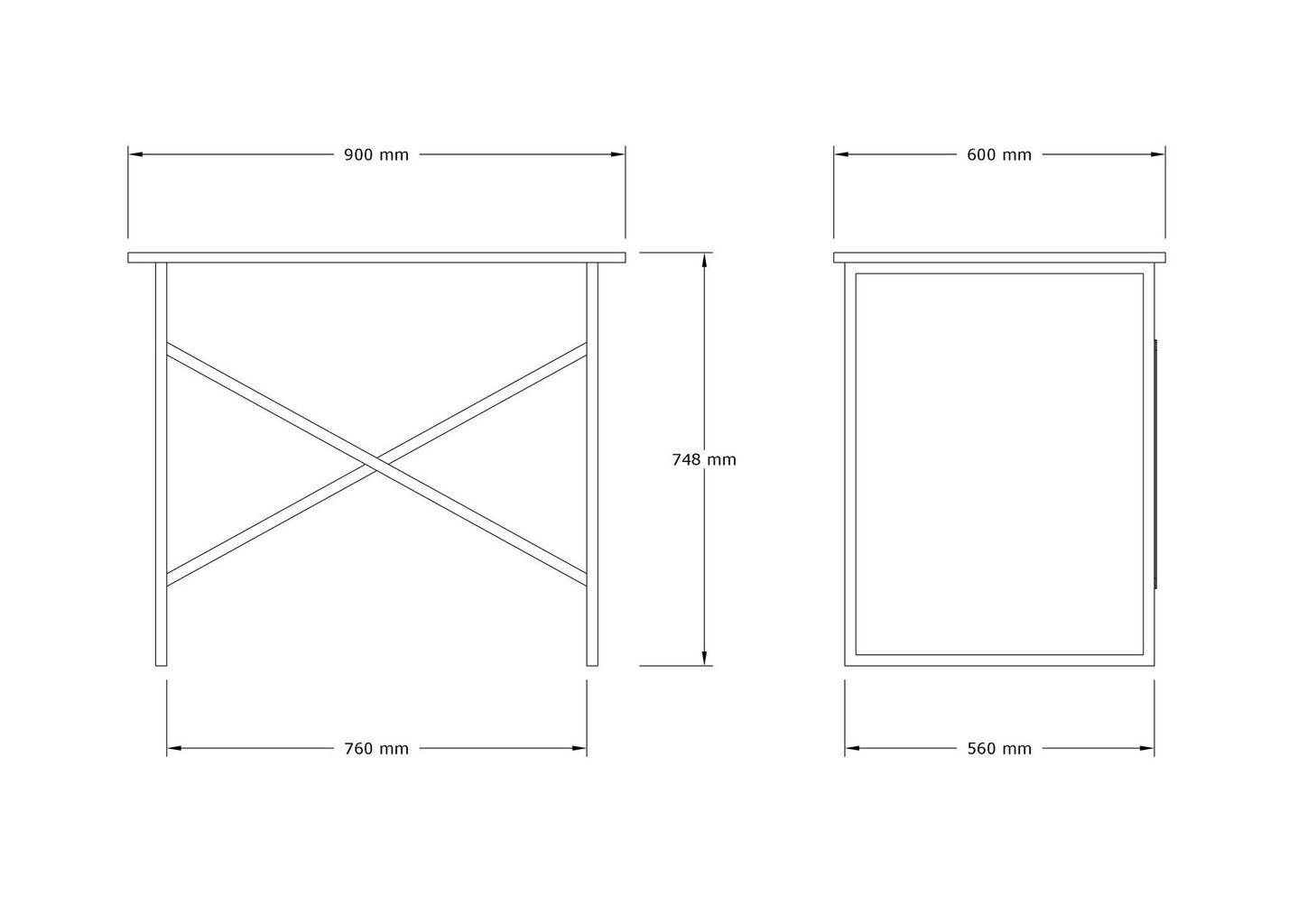 Darba galds Asir, 90x76x56 cm, melns/balts cena un informācija | Datorgaldi, rakstāmgaldi, biroja galdi | 220.lv