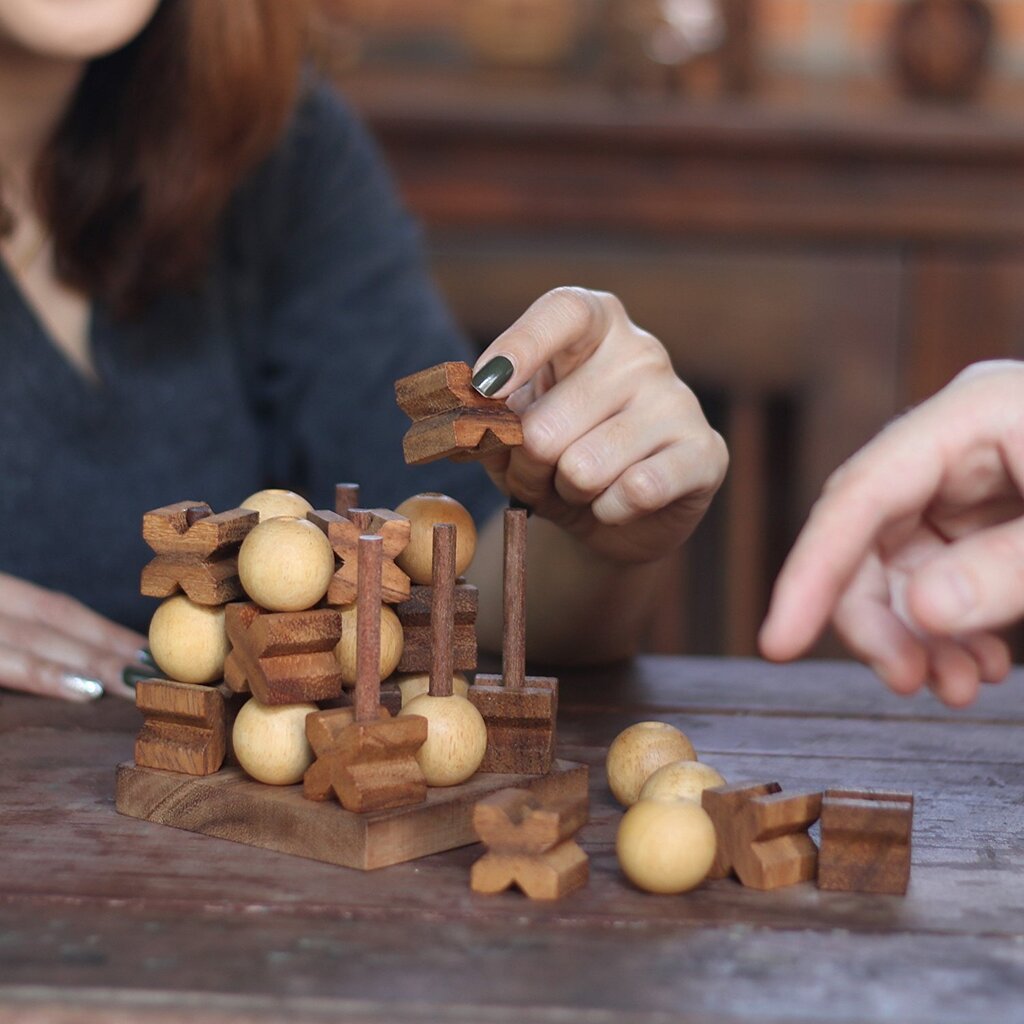 Koka 3D galda spēle Tic Tac Toe cena un informācija | Galda spēles | 220.lv