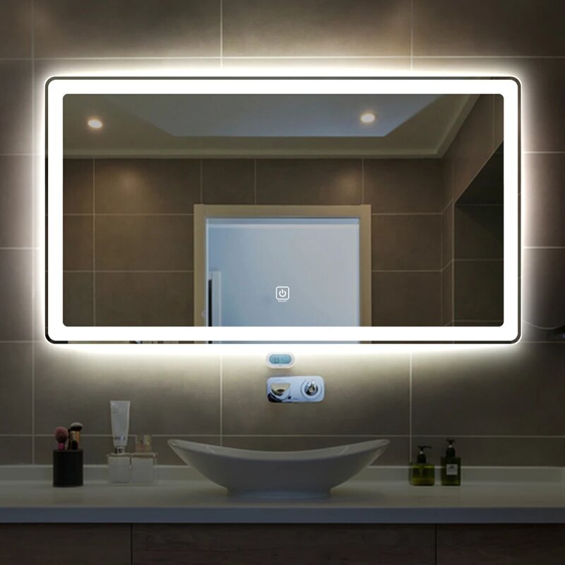 Spogulis ar apgaismojumu Bolen, sudrabains цена и информация | Spoguļi | 220.lv