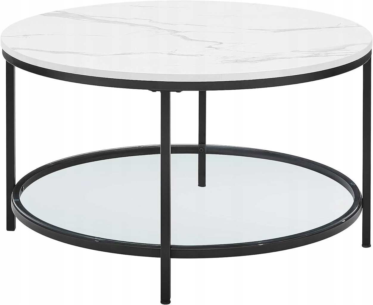 Apaļais galds Songmics, 80x45,5 cm, balts/melns cena un informācija | Žurnālgaldiņi | 220.lv