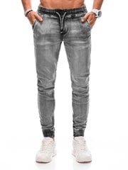 брюки джоггеры мужские p1376 - серые цена и информация | Мужские джинсы | 220.lv