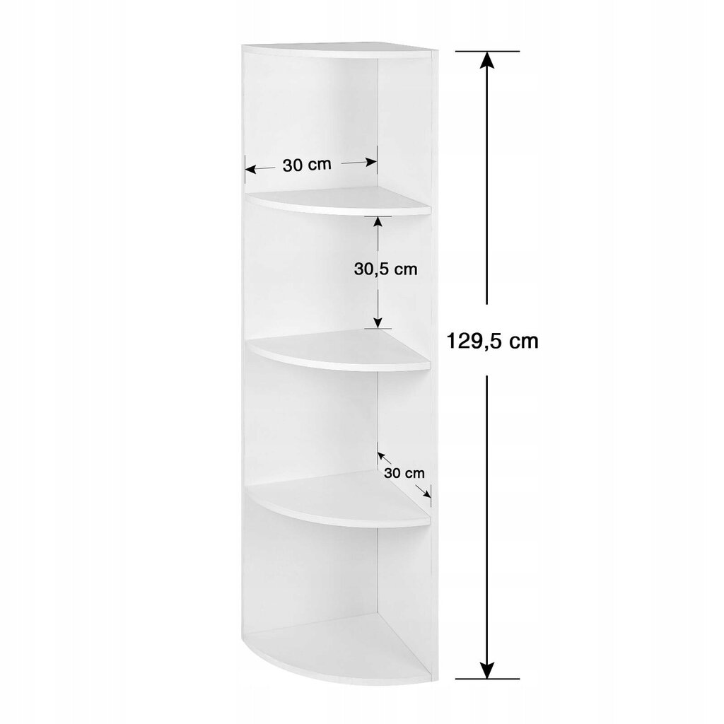 Grāmatu skapis Songmics, 30 cm x 129 cm x 30 cm, balts cena un informācija | Skapīši viesistabai | 220.lv