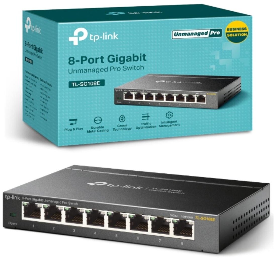 Komutators, Tp-Link Tl-Sg108E цена и информация | Komutatori (Switch) | 220.lv