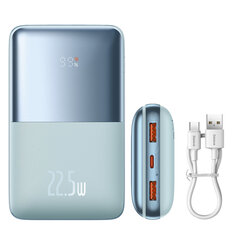 Powerbank Bipow Pro 20000mAh 22,5W ar USB-C kabeli 0,3m zils cena un informācija | Lādētāji-akumulatori (Power bank) | 220.lv