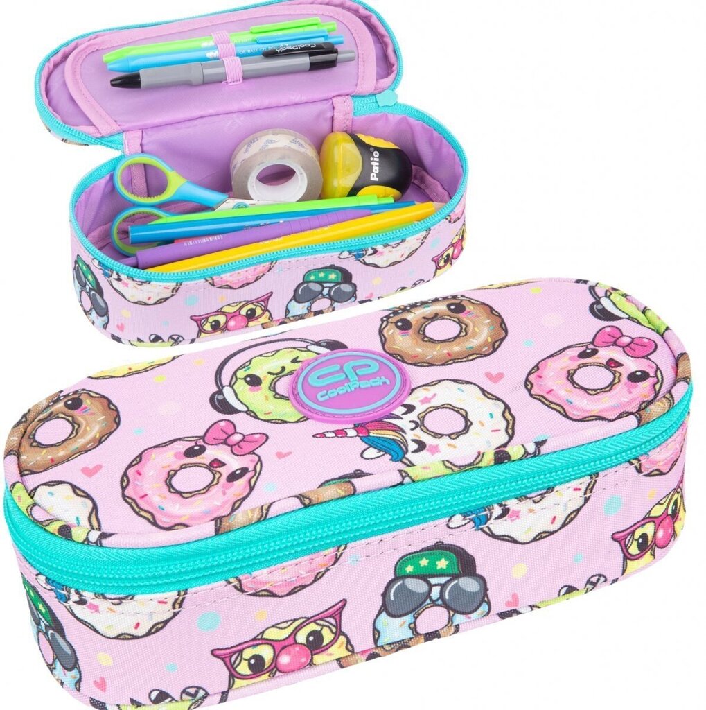 Penālis CoolPack Campus Happy Donuts, 23 x 10.5 x 6.5 cm, 1 nodalījums, piepildīts цена и информация | Penāļi | 220.lv