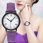 Apaļš kvarca pulkstenis, violets цена и информация | Sieviešu pulksteņi | 220.lv