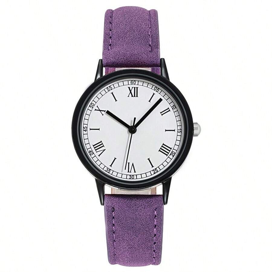 Apaļš kvarca pulkstenis, violets cena un informācija | Sieviešu pulksteņi | 220.lv