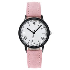 Apaļš kvarca pulkstenis, rozā cena un informācija | Sieviešu pulksteņi | 220.lv