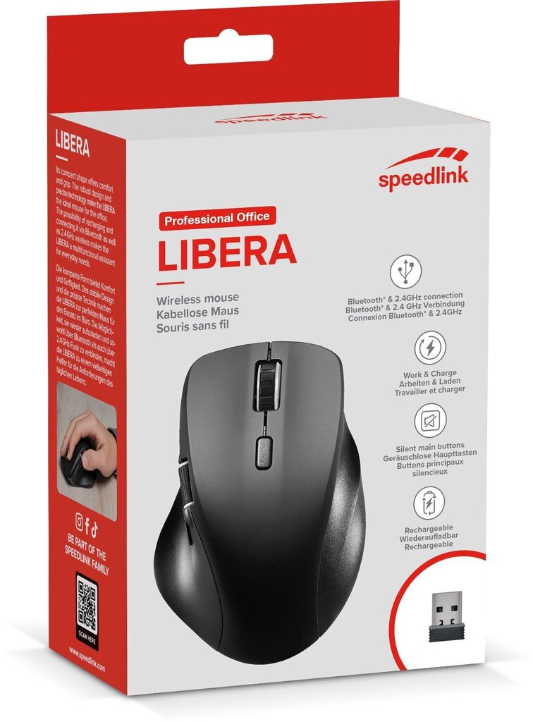 Speedlink Libera SL-630021-RRBK pele cena un informācija | Peles | 220.lv
