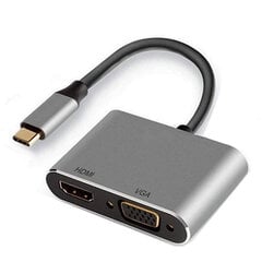 USB uz VGA/HDMI Adapteris Ewent EW9700 4K Ultra HD Melns/Pelēks 15 cm - cena un informācija | Adapteri un USB centrmezgli | 220.lv