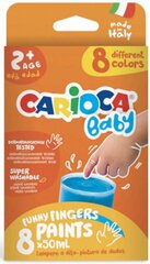 Pirkstu krāsas Carioca Baby, 8 krāsas cena un informācija | Modelēšanas un zīmēšanas piederumi | 220.lv