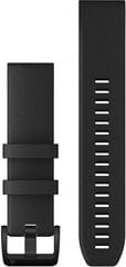 Garmin ремешок для часов QuickFit 22 мм, черный силикон/stainless steel цена и информация | Аксессуары для смарт-часов и браслетов | 220.lv