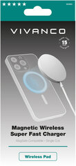 Vivanco беспроводное зарядное устройство Magnetic 15W Apple iPhone, белый (62960) цена и информация | Зарядные устройства для телефонов | 220.lv