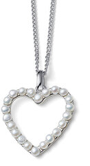 Romantiska sudraba kaklarota Oliver Weber Pearl Heart Dive Pearl 61172 cena un informācija | Kaklarotas | 220.lv