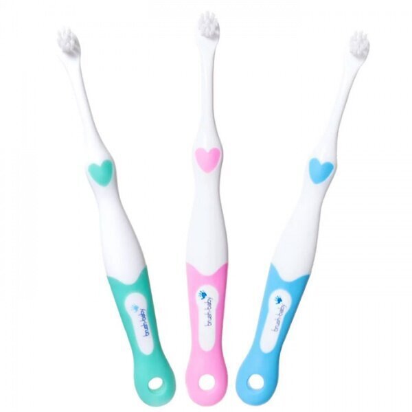 Pirmā zobu birstīte Brush-Baby FirstBrush, 0-18mēn., 1gab. cena un informācija | Zobu pastas, birstes | 220.lv