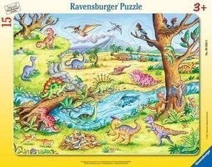 Пазл Ravensburger большой плиточный, 15 шт., маленькие динозавры цена и информация | Пазлы | 220.lv
