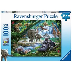 Пазл Ravensburger, 100 деталей, семья джунглей цена и информация | Пазлы | 220.lv