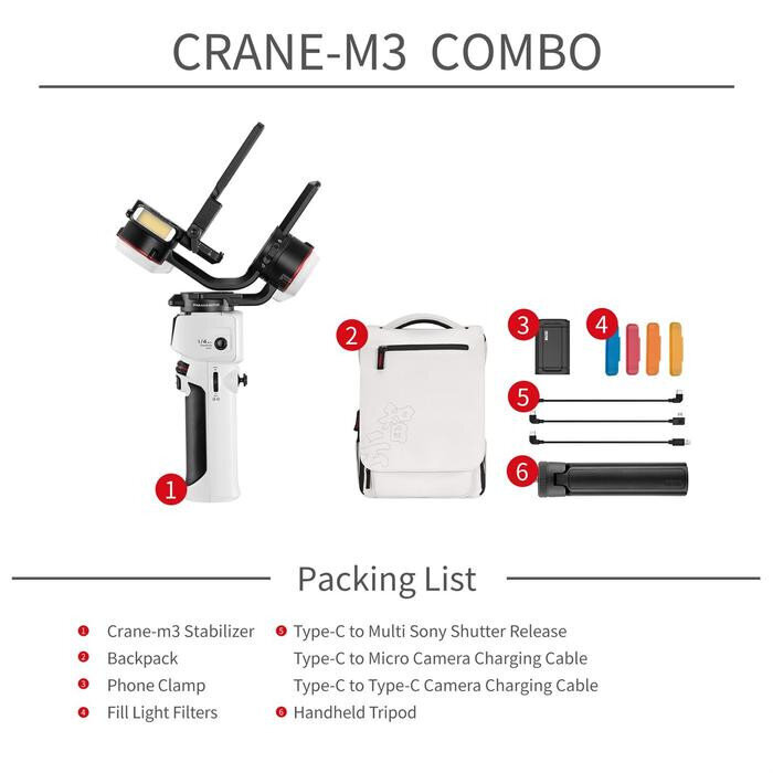 Zhiyun Crane M3 Combo cena un informācija | Aksesuāri videokamerām | 220.lv