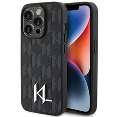 Karl Lagerfeld KLHCP15LPKLPKLK iPhone 15 Pro 6.1" czarny|black hardcase Leather Monogram Hot Stamp Metal Logo цена и информация | Чехлы для телефонов | 220.lv