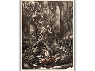 Reprodukcija Sātans ar saviem dēmoniem gotiskajā katedrālē (1829) (Louis Boulanger), 60x50 cm цена и информация | Картины | 220.lv