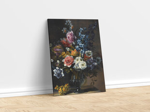 Reprodukcija Klusā daba ar tulpēm, hiacintēm un citiem ziediem stikla vāzē цена и информация | Картины | 220.lv