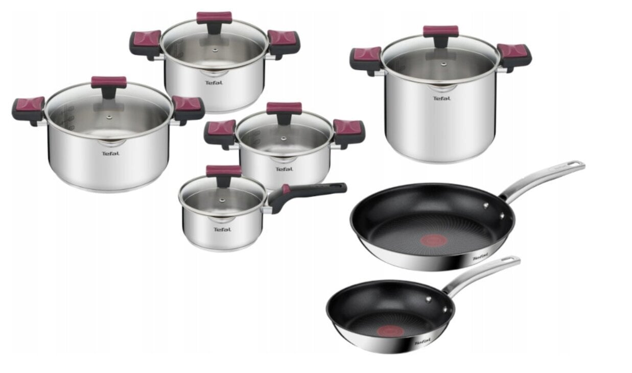 Tefal katlu un pannu komplekts Cook&Clip Intuition G723SA74 B817S255, 12 gab. cena un informācija | Katli, tvaika katli | 220.lv