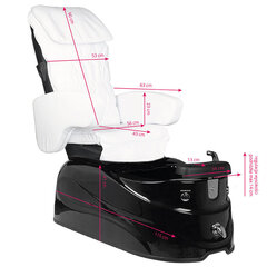 Черно-белое SPA-педикюрное кресло AS-122 с функцией массажа и насосом цена и информация | Мебель для салонов красоты | 220.lv