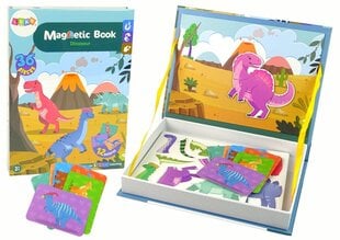Magnētiskā grāmata Lean Toys Dinosaurs, 36 gab. cena un informācija | Attīstošās rotaļlietas | 220.lv