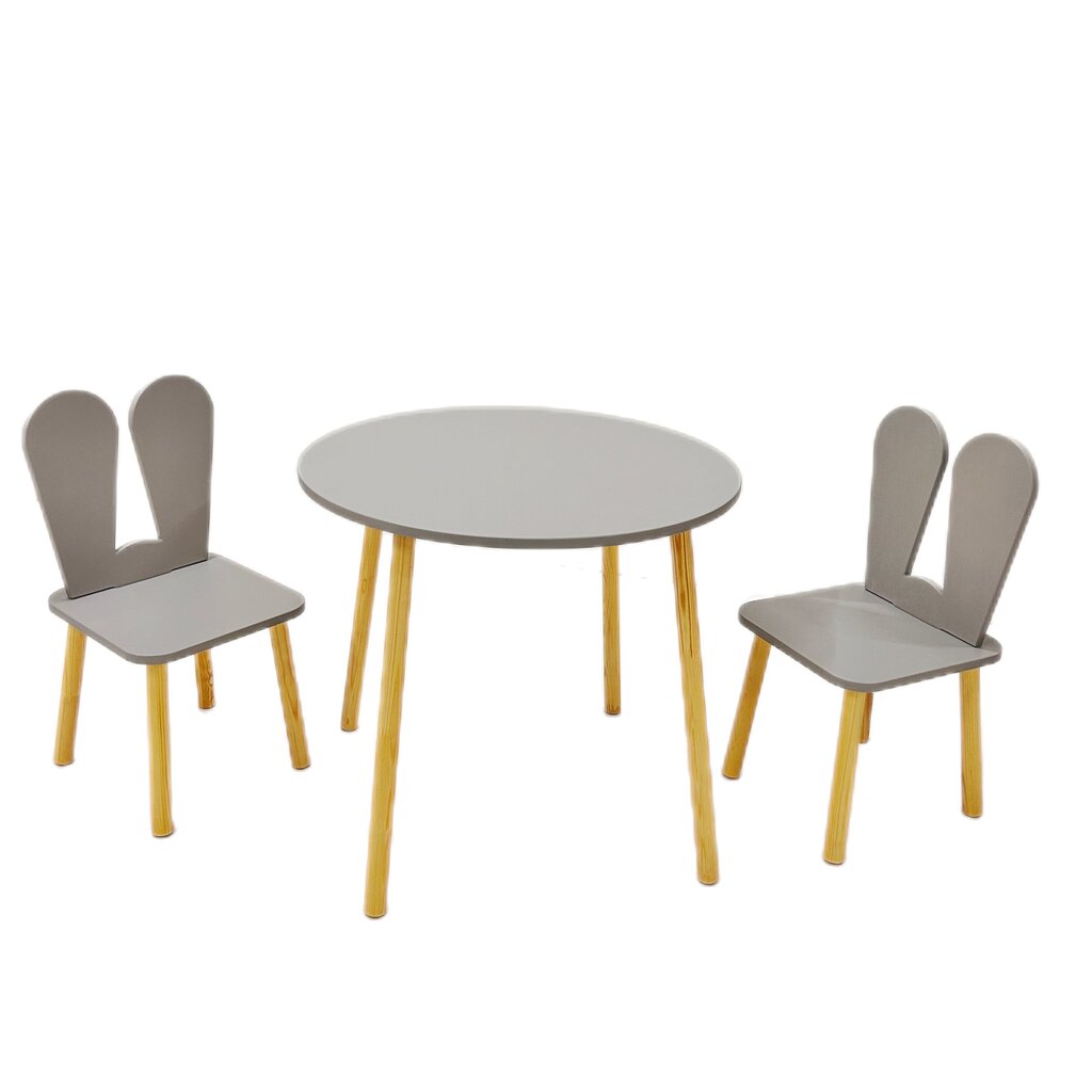 Bērnu galds ar krēsliem Montepi, brūns/pelēks цена и информация | Bērnu krēsliņi un bērnu galdiņi | 220.lv