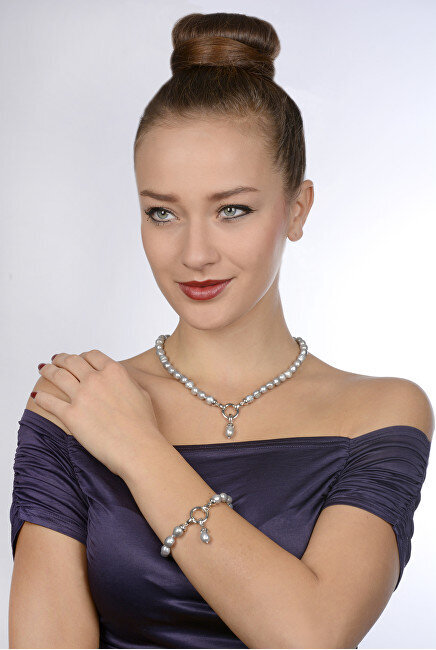 Rokassprādze no īstām pelēkām pērlēm JwL Luxury Pearls JL0558 цена и информация | Rokassprādzes | 220.lv