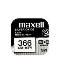 Baterijas Maxell 366 / SR1116SW 10gab. цена и информация | Батарейки | 220.lv