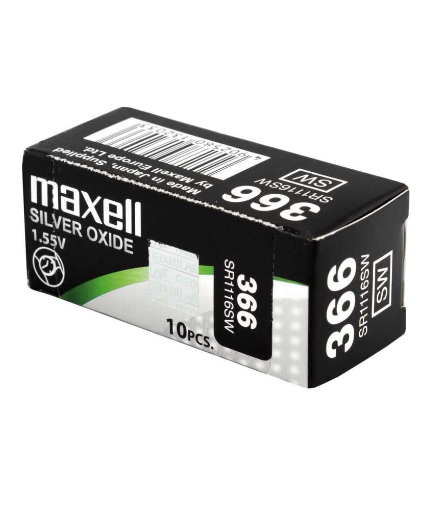 Baterijas Maxell 366 / SR1116SW 10gab. цена и информация | Baterijas | 220.lv