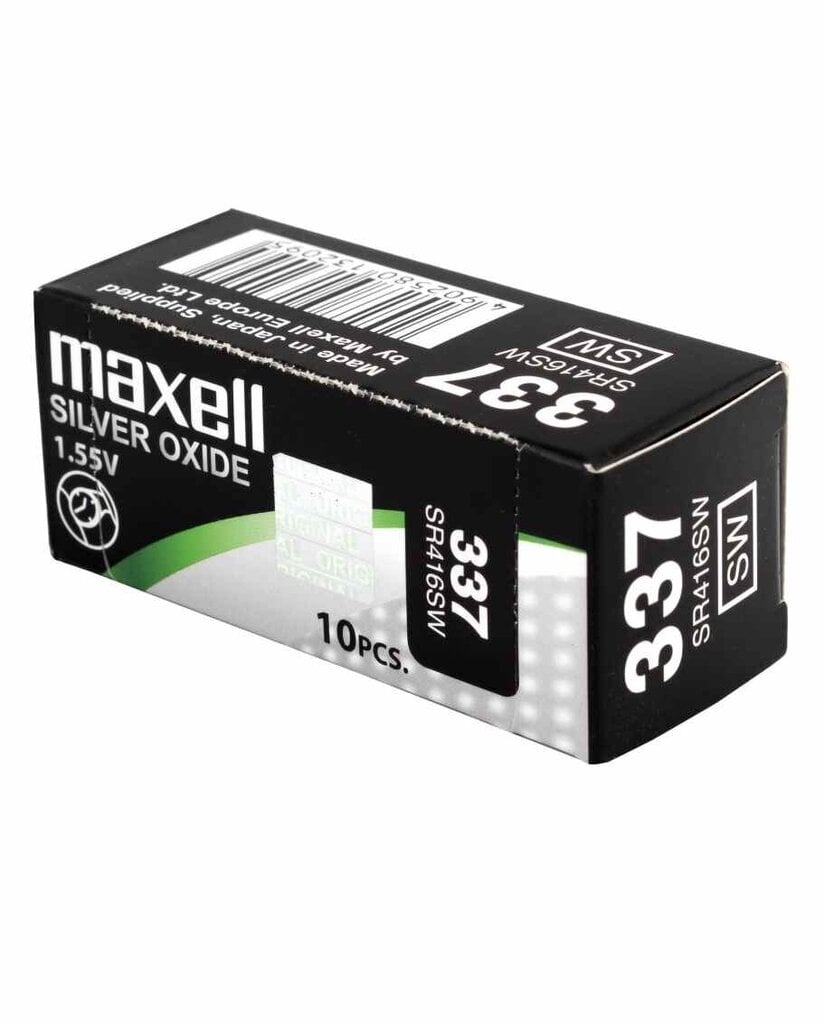 Baterijas Maxell 337 / SR416SW 10 gab. cena un informācija | Baterijas | 220.lv