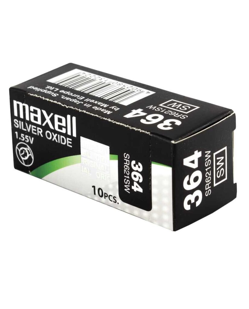 Baterijas Maxell 364 / SR621SW 10 gab. cena un informācija | Baterijas | 220.lv