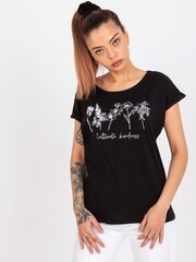 черная футболка из хлопка frida mayflies цена и информация | Женские футболки | 220.lv