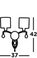 Searchlight sienas lampa Alberto 1602-2AB цена и информация | Sienas lampas | 220.lv