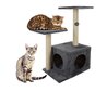 Kaķu skrāpis ar māju, 71 cm, pelēka krāsa, Purlovs цена и информация | Kaķu mājas, nagu asināmie | 220.lv